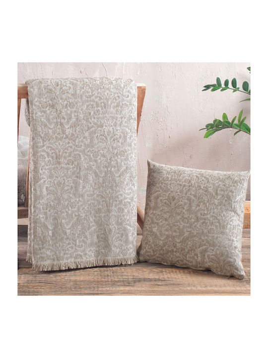 Rythmos Bianco Ριχτάρι Τριθέσιου Καναπέ Δύο 'Οψεων Chenille 180x280εκ. Μπεζ 117-193-3041