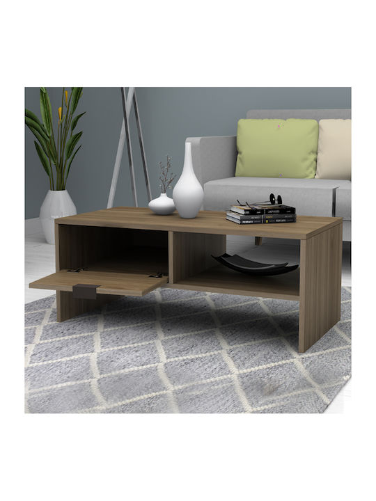 Megapap Rechteckiger Zentraler Kaffeetisch Galaxy Holz Nussbaum M100xL50xH42cm