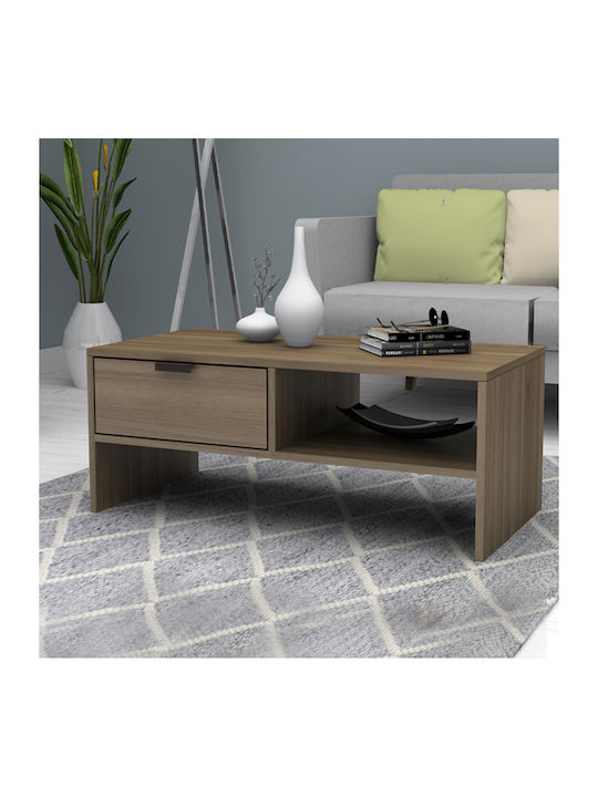 Megapap Rechteckiger Zentraler Kaffeetisch Galaxy Holz Nussbaum M100xL50xH42cm