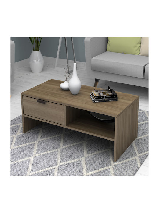 Megapap Rechteckiger Zentraler Kaffeetisch Galaxy Holz Nussbaum M100xL50xH42cm