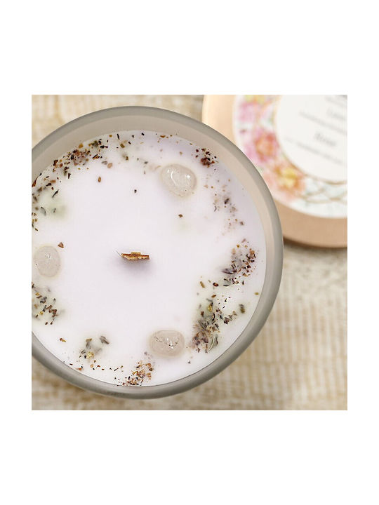 Green Tree Candle Company Aromatic Soy Candle in Jar with Rose Perfume 256g