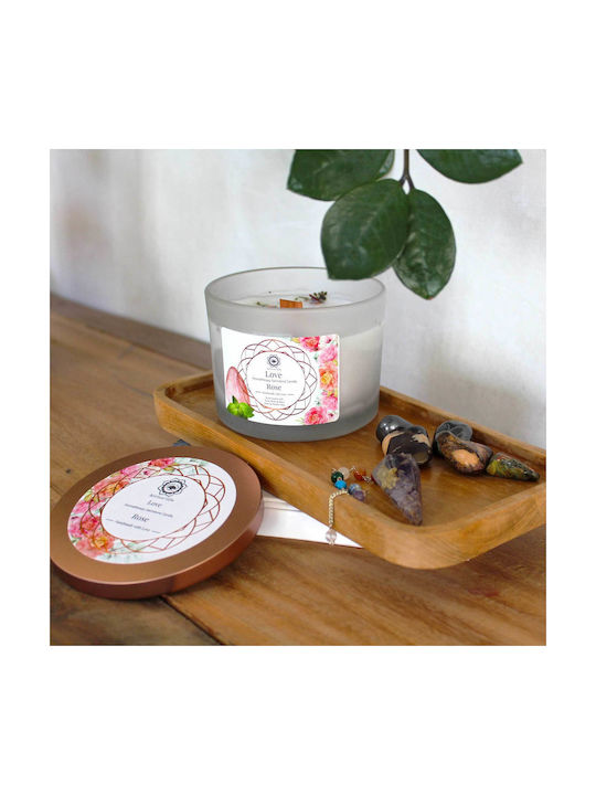 Green Tree Candle Company Aromatic Soy Candle in Jar with Rose Perfume 256g