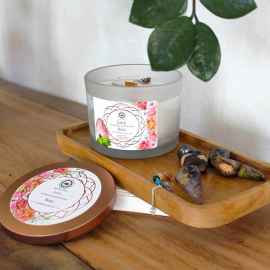 Green Tree Candle Company Aromatic Soy Candle in Jar with Rose Perfume 256g