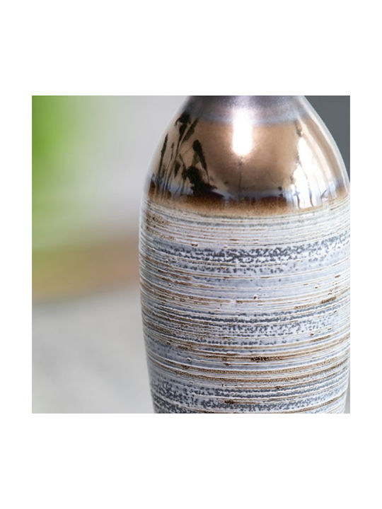 Artekko Evlub Dekorative Keramikvase Braun Bronze 13,5x13,5x48 cm
