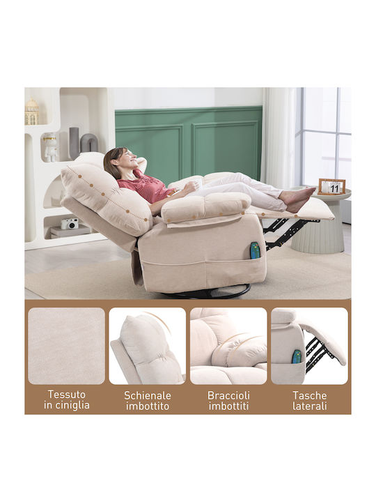Relaxsessel Friseurwaschbecken Drehbar Beige 98x90x98cm