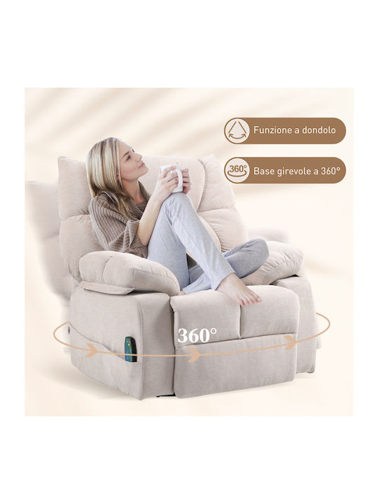 Relaxsessel Friseurwaschbecken Drehbar Beige 98x90x98cm