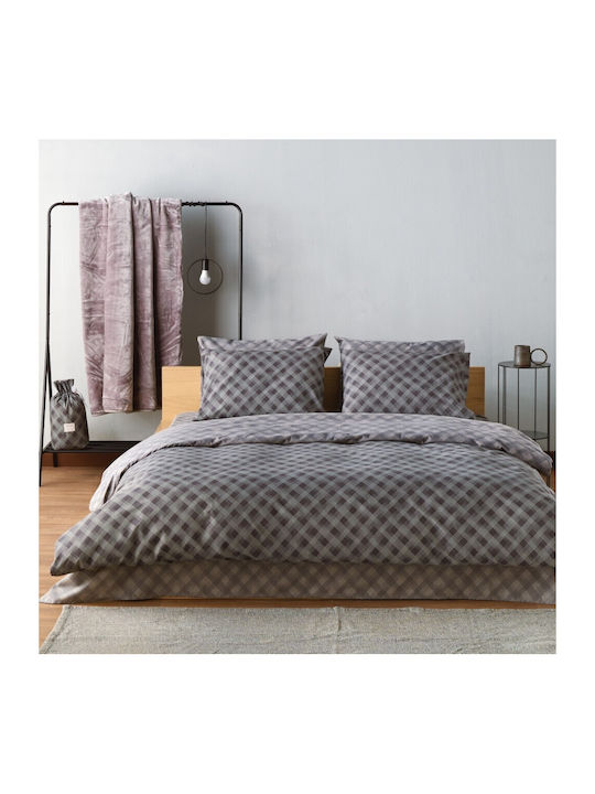 Kentia Пухено Куинсайз 220x240бр Joshua Anthracite-light Grey 300 г/м²Gsm