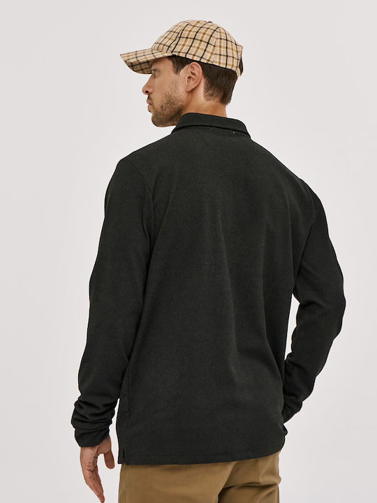 Black Long Sleeve Polo Shirt