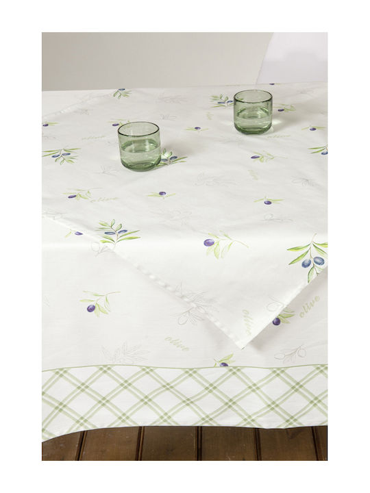 Nima Față de masă Din Bumbac Set Olive Olive 140x140cm