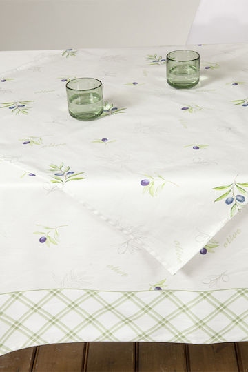 Nima Τραπεζομάντηλο Βαμβακερό Σετ Olive Olive 140x140εκ.