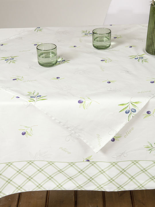 Nima Tablecloth Cotton Set Olive Olive 140x240cm