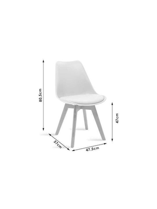 Elsa Dining Room Polypropylene Chair White 47x56.6x82cm