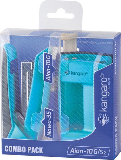 Stapler Set Nowa-35 + Locher Aion-10g Box Hänger Türkis