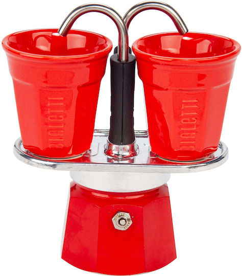 Bialetti Mini Express Μπρίκι Espresso 2cups Κόκκινο