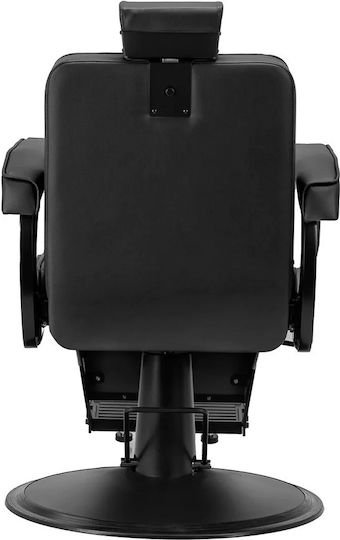 Barber Equipment Καρέκλα Κουρείου Μαύρη με Ρυθμιζόμενο Ύψος και Υδραυλική Ανύψωση