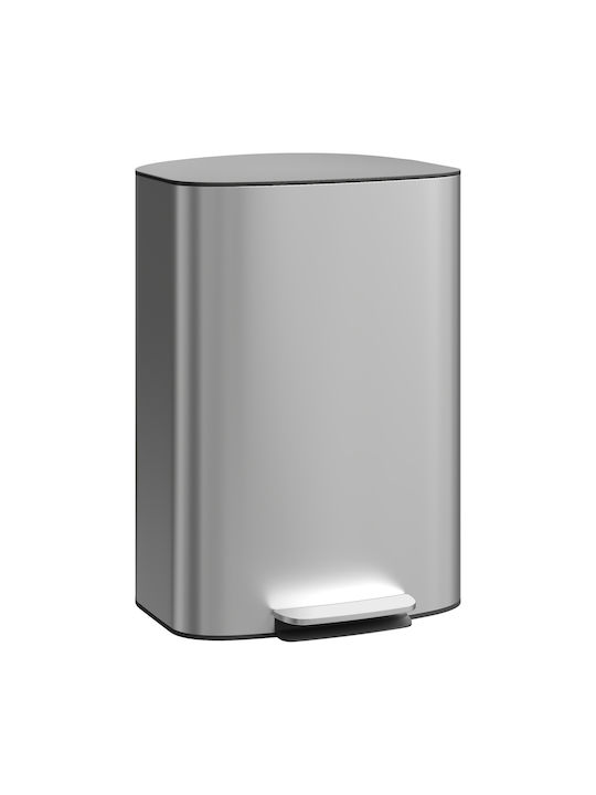 HomCom Waste Bin Made of Inox Steel Grey 50L