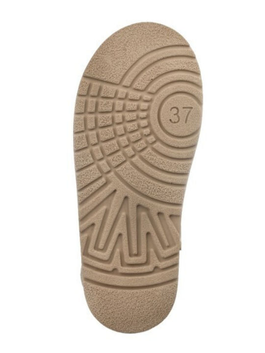 Leder Stiefeletten Damen Beige