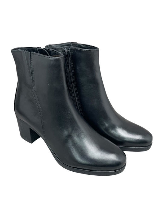 Leder Stiefeletten Damen Schwarz