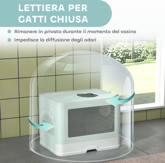 Pawhut Cat Toilet Closed Green