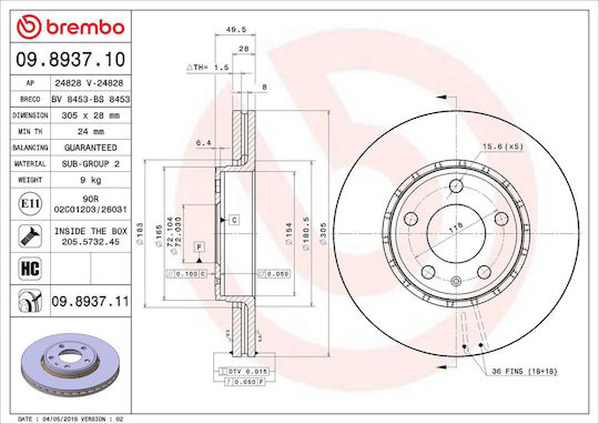 Brembo Brake Disc 09.8937.11