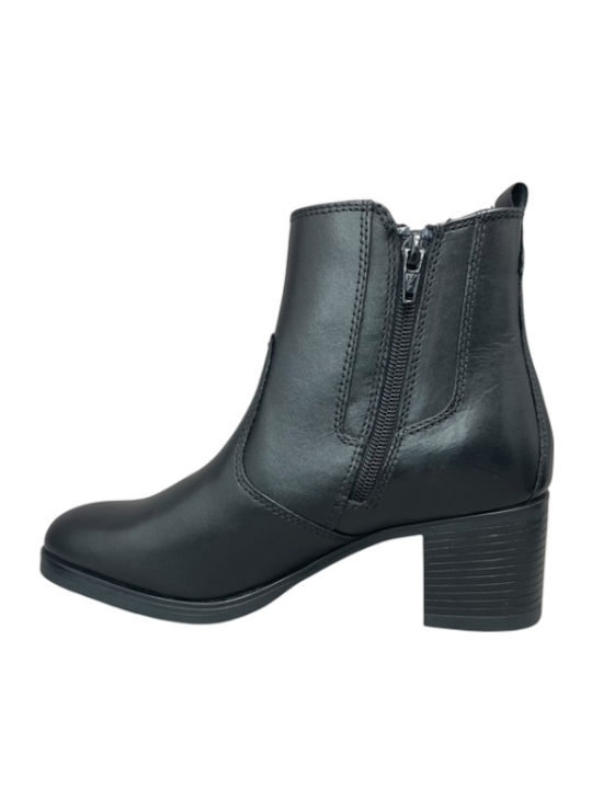 Leder Stiefeletten Damen Schwarz