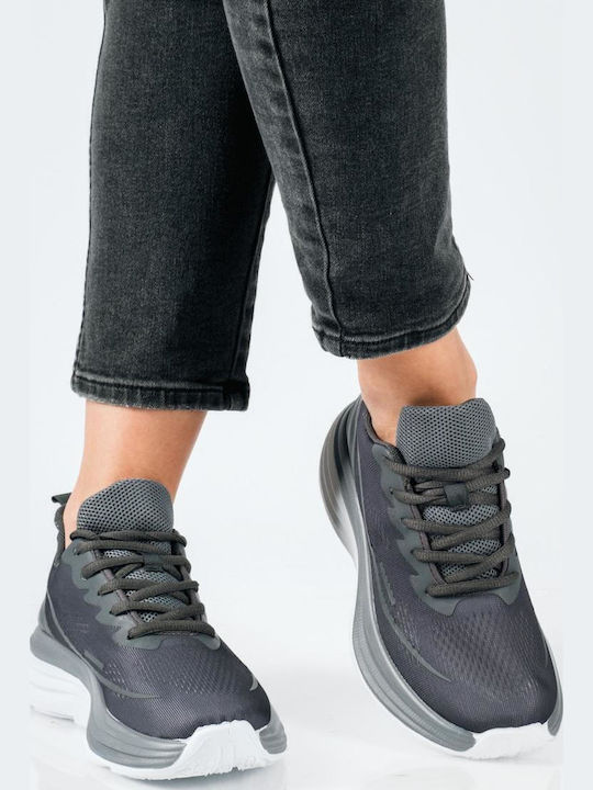 Damen Flatforms Sneakers Grau