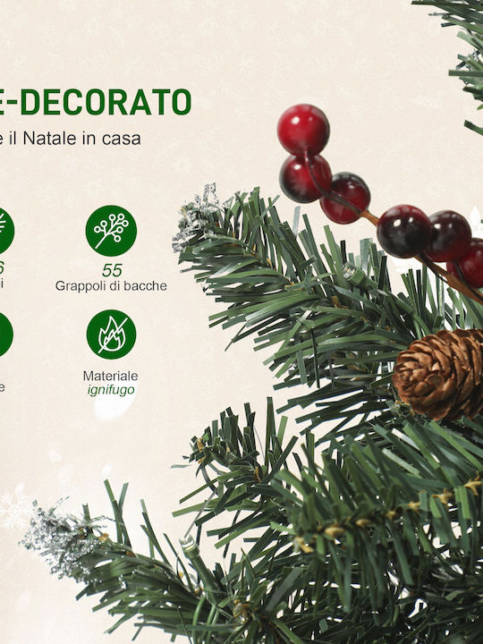 Weihnachtsbaum Schlank mit Zapfen 210cm mit LED-Beleuchtung