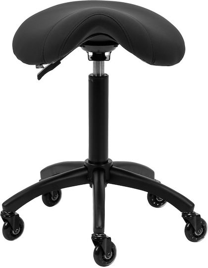 Salon Stools Wheeled Stool with Backrest Black