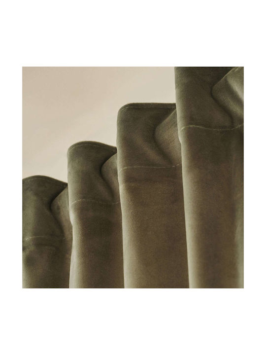 Gofis Home Curtain with Pencil Pleat Winter 711 Green 2004711307005 140x280cm
