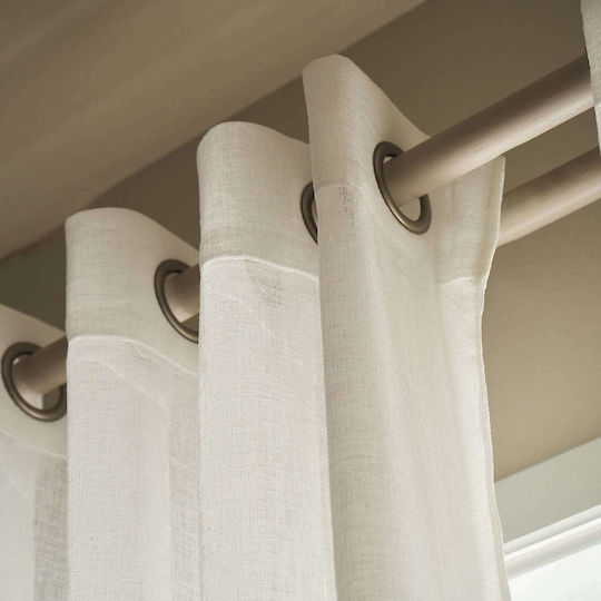 Gofis Home Κουρτίνα με Τρουκς Combe 502 Λευκή 140x280εκ.