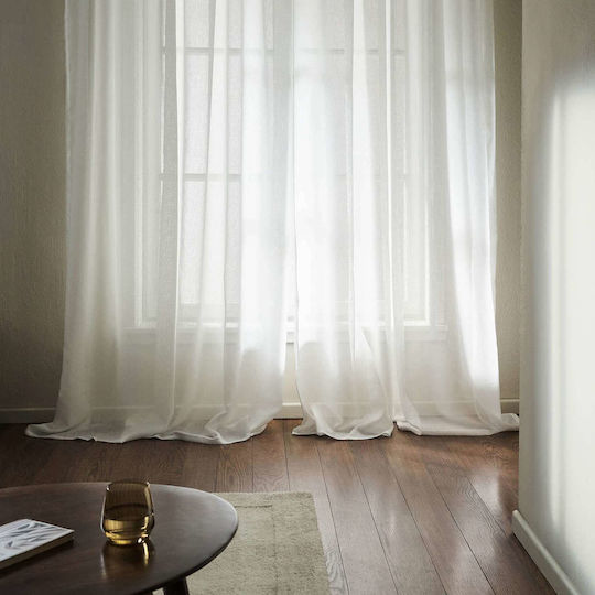 Gofis Home Κουρτίνα με Τρέσα Maisy 507 Λευκή 140x295εκ.