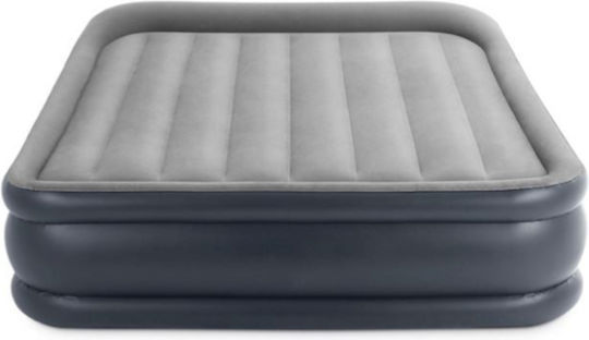 Inflatable King Size Air Mattress with Integrated Electric Pump 152x203cm Grey