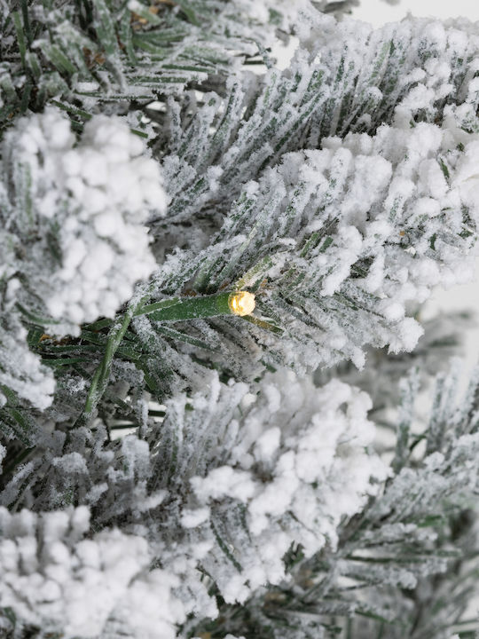Christmas Tree Slim Snowy 150cm with 263 Branches and with LED Lighting White
