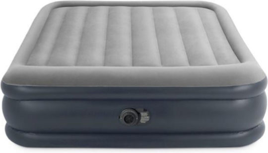 Inflatable King Size Air Mattress with Integrated Electric Pump 152x203cm Grey