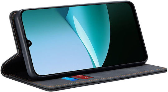 Techsuit Wallet Piele Artificială Neagră Xiaomi Redmi 15C 5G / Poco C85