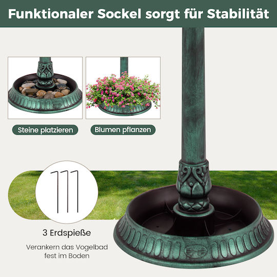 Costway Costway Bird Water Feeder Solar Lighting Planter Green Nest Feeding Pz10005qt