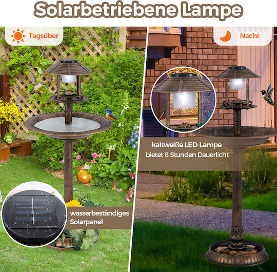 Costway Costway Solar Bird Water Feeder Light Planter Copper Eco-Friendly Bird Feeding Pz10005gu