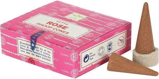 Satya Rose Dhoop Räucherkegel Keramische Basis zum Anzünden 12 Stück