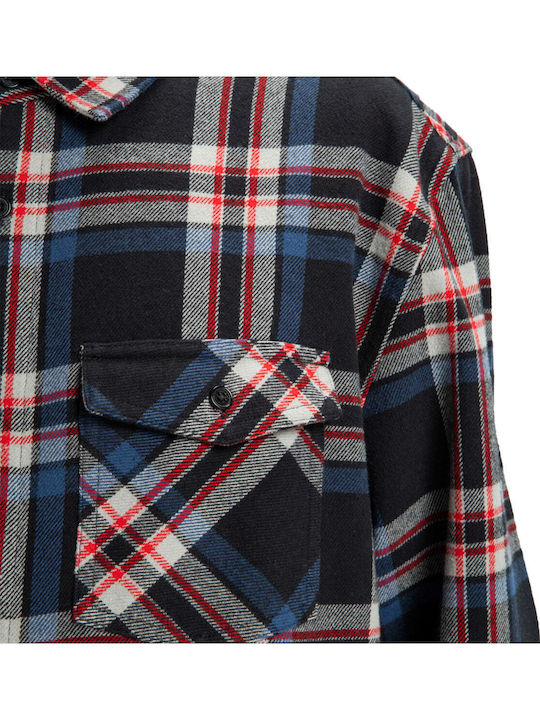 Marshal Μακρυμάνικo Φανελένιο Overshirt Black