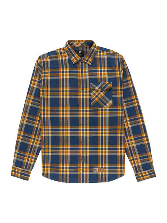 Marshal Μακρυμάνικo Φανελένιο Πουκάμισο Dark Denim