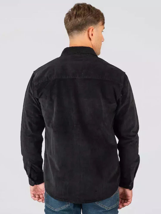 Μακρυμάνικο Κοτλέ Overshirt σε Κανονική Γραμμή Black