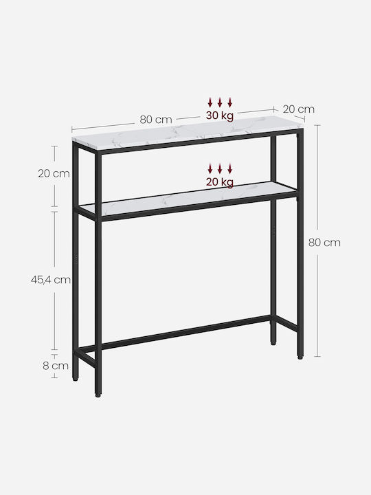 Konsole Weiß L80xB20xH80.9cm