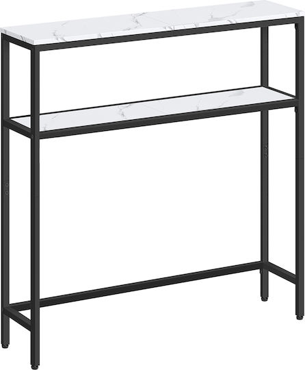 Console Table Wood & Metal White L80xW20xH80.9cm