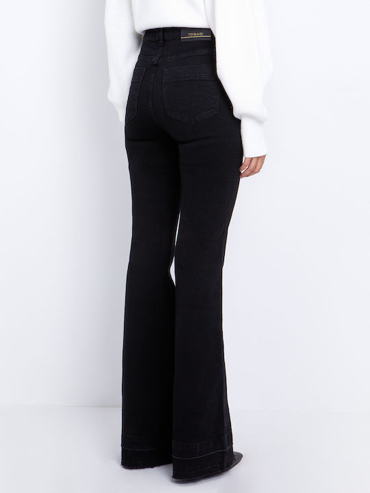 Women's Jean Trousers Flared Black