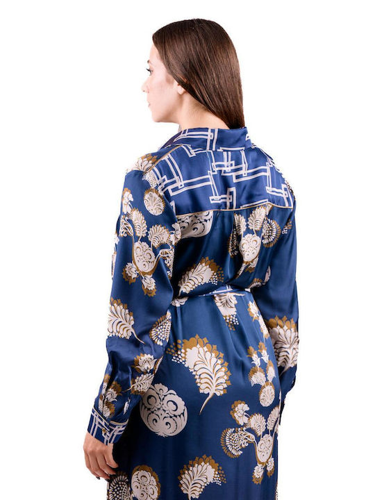 Rochie-Cămașă Midi Albastră