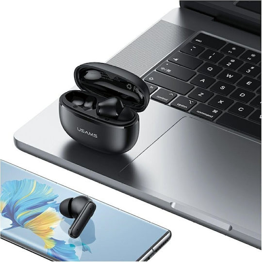 Usams E05 In-ear Bluetooth Handsfree Căști cu Carcasă de Încărcare Negru