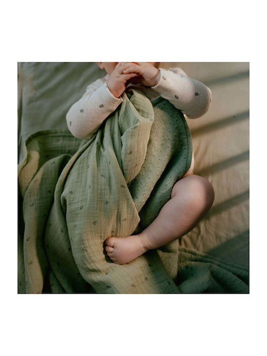 Little Dutch Blanket Nursery Swaddling Blankets Knitted Green 70x100cm