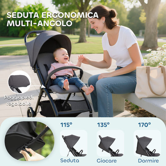 Aiyaplay Baby Stroller Suitable for Newborn Dark Grey 6.3kg