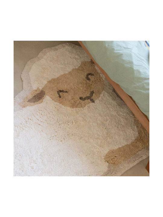 Little Dutch Little Farm Kids Rug Beige Round with Diameter 118cm