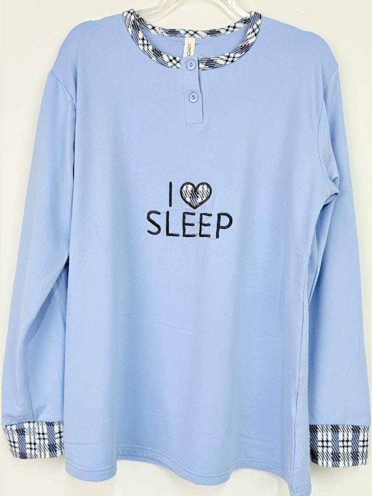 Lovelx Homewear Women's Cotton Pajama Set Light Blue